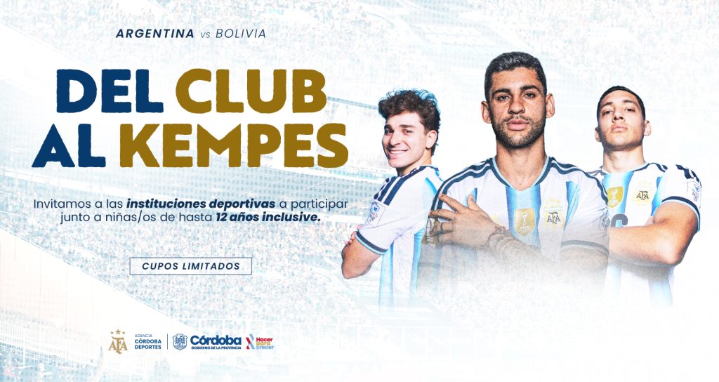 De las canchas del club al Kempes: los chicos de Córdoba verán gratis a la Selección frente a Bolivia