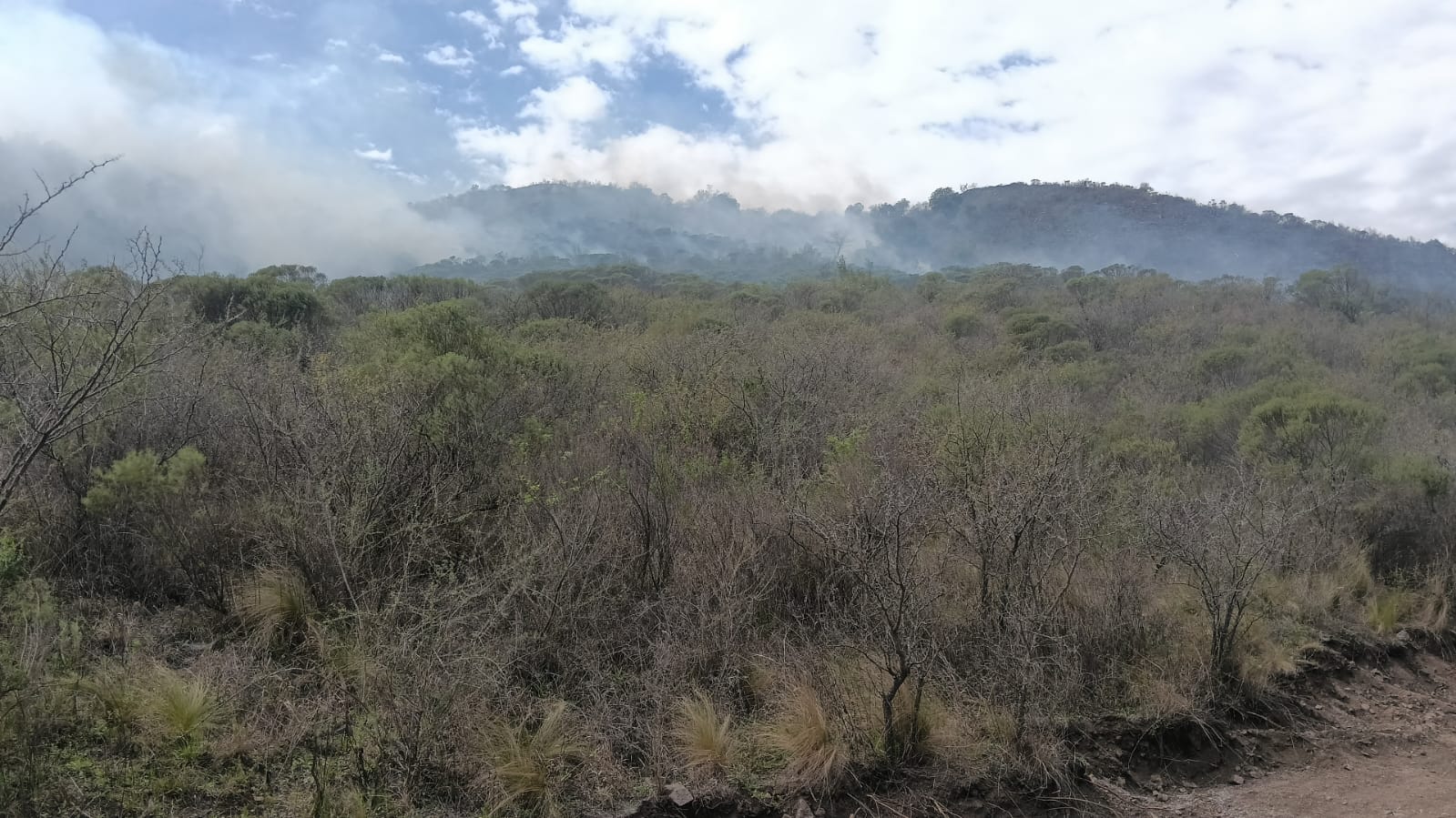 Respuesta rápida en La Calera: frenan un foco de incendio pero la alerta se mantiene extrema
