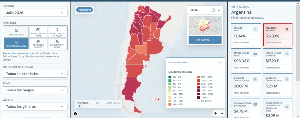 Río Cuarto, el departamento del sur cordobés con más deudores en mora